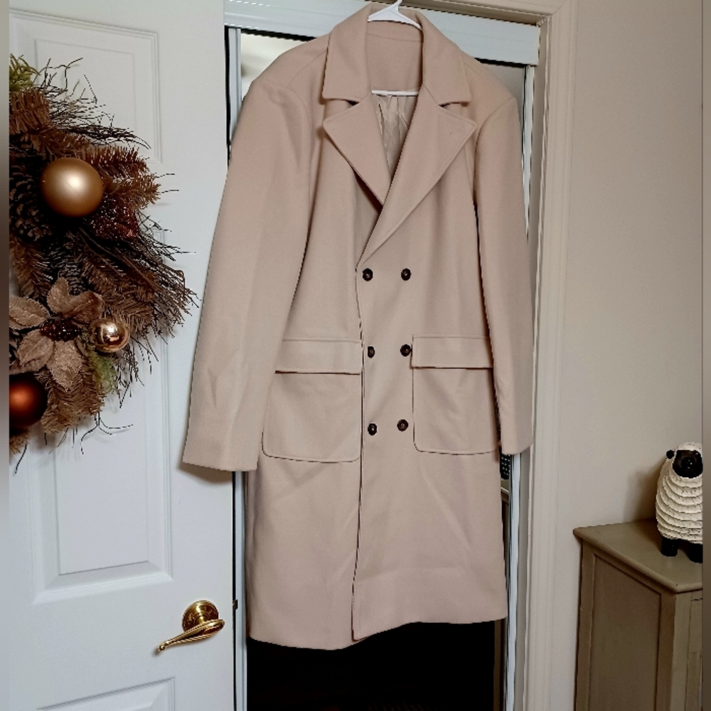 Chic Beige Double-Breasted Women's Trench Coat